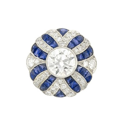 Lot 328 - Platinum, Diamond and Sapphire Ring